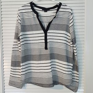 Sanctuary Monochrome Striped Blouse